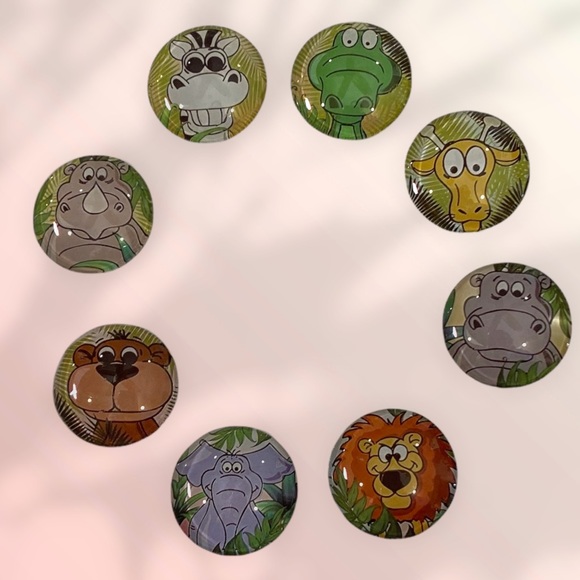 Set/8 𝑯𝒂𝒏𝒅𝒎𝒂𝒅𝒆 Zoo Animals Magnets Cabochons Gift! - Picture 4 of 13